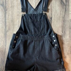 Black Denim Overalls